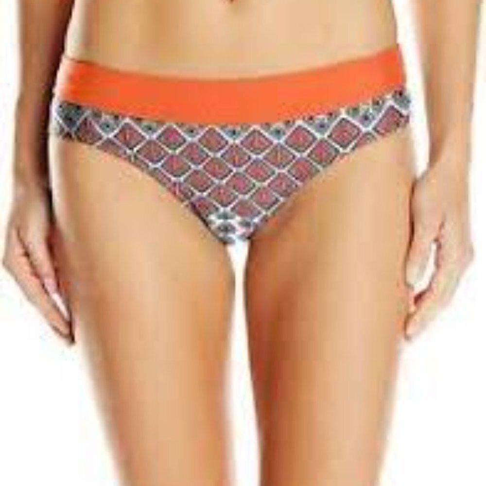 Prana Ramba Bikini Bottom Women's size S Blue & Brown Tribal Festival 243790 NEW